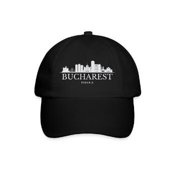 Bukarest Skyline, Bukarest, Rumänien - Baseballkappe - Schwarz/Schwarz - Vorne