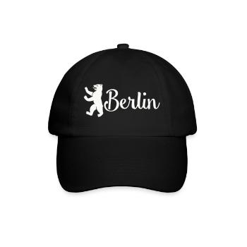 Berlin Bär Logo Schriftzug - Baseballkappe - Schwarz/Schwarz - Vorne