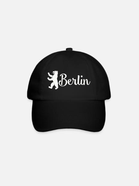 Berlin Bär Logo Schriftzug - Baseballkappe - Schwarz/Schwarz
