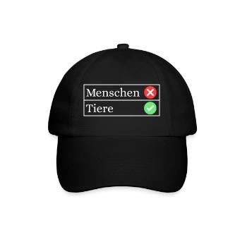 Tierliebhaber Tierfan Statement Tierfreunde - Baseballkappe - Schwarz/Schwarz - Vorne