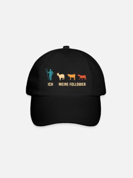 Ich und Meine Follower Ziege t-shirt Ziegen - Baseballkappe - Schwarz/Schwarz