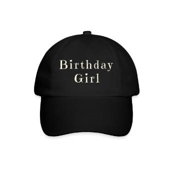 Birthday Girl – Celebration Design - Baseballkappe - Schwarz/Schwarz - Vorne