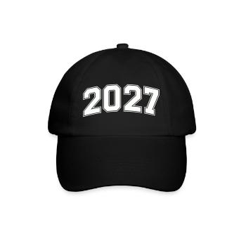 2027 Blockzahlen Retro - Baseballkappe - Schwarz/Schwarz - Vorne