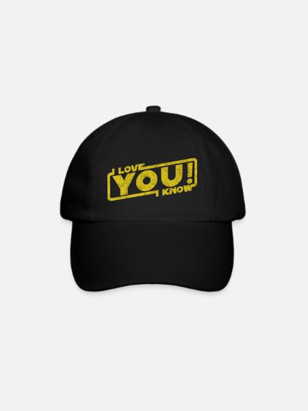 i love you i know - Filmzitat Geschenk - Baseballkappe - Schwarz/Schwarz