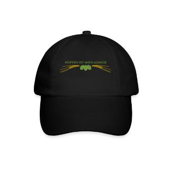 Hopfen ist mein Gemüse - Baseballkappe - Schwarz/Schwarz - Vorne