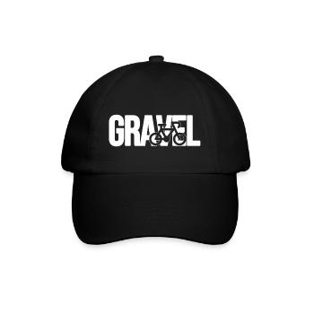 Gravel Bike Silhouette Weiß - Baseballkappe - Schwarz/Schwarz - Vorne