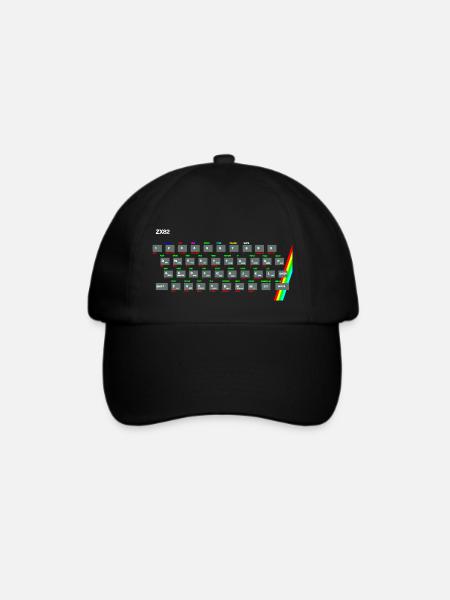 ZX81 (Zed-Ex) Spectrum Keyboard - Baseballkappe - Schwarz/Schwarz