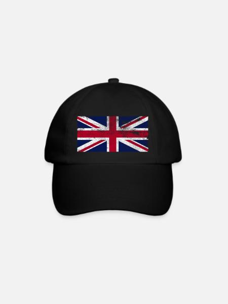 Union Jack Retro - Baseballkappe - Schwarz/Schwarz