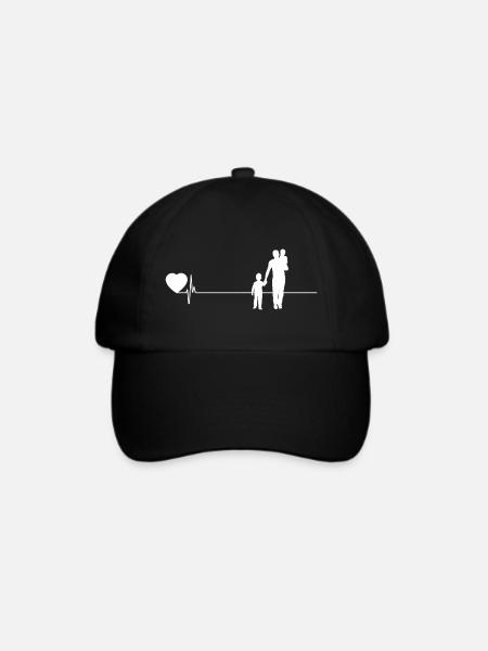 Herz Vater Papa Dad Geschenk Vatertag Papi - Baseballkappe - Schwarz/Schwarz