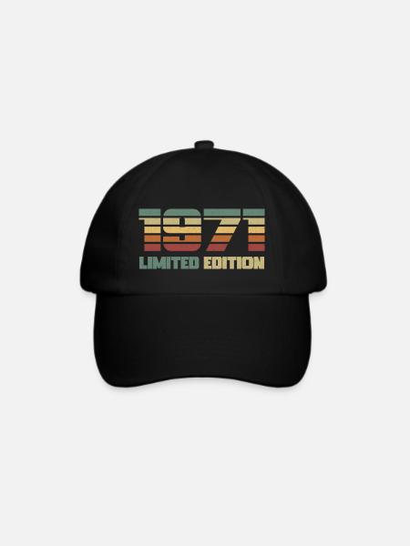 1971 Limited Edition Geburtstag Geschenk 52 Jahre - Baseballkappe - Schwarz/Schwarz