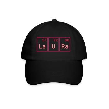Laura (Lanthan, Uran, Radium) - Baseballkappe - Schwarz/Schwarz - Vorne