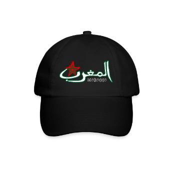 Marokko auf Arabisch - Baseballkappe - Schwarz/Schwarz - Vorne
