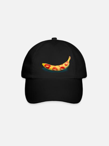 Lippenstift Banane - Baseballkappe - Schwarz/Schwarz