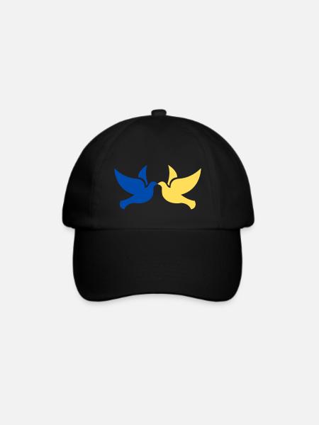 Ukraine Frieden Tauben - Baseballkappe - Schwarz/Schwarz