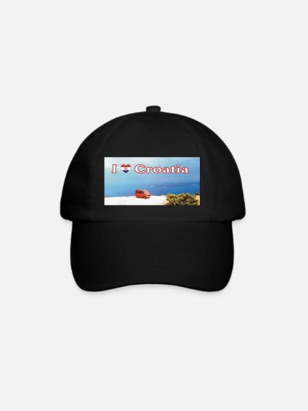 I love Croatia - Baseballkappe - Schwarz/Schwarz