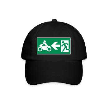 Notausgang Motorrad Motocross Crossbike - Baseballkappe - Schwarz/Schwarz - Vorne