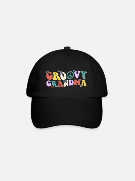Groovy Grandma - Baseballkappe - Schwarz/Schwarz