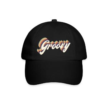 Vintage Groovy - Baseballkappe - Schwarz/Schwarz - Vorne