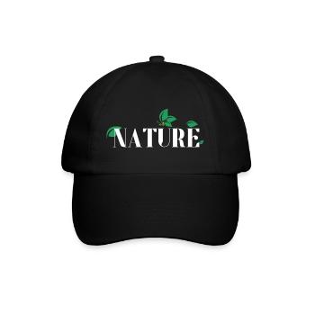 Nature Leaves Serif Logo - Baseballkappe - Schwarz/Schwarz - Vorne