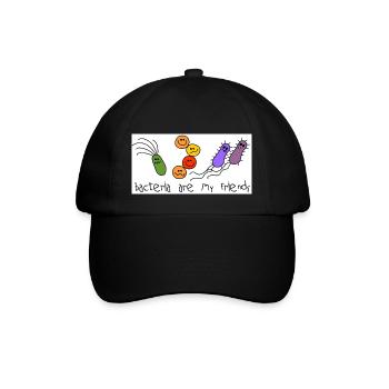 Bakterien - Baseballkappe - Schwarz/Schwarz - Vorne