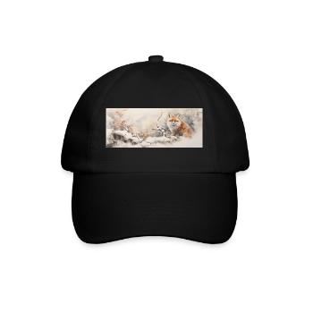 Niedlicher kleiner Fuchs - Baseballkappe - Schwarz/Schwarz - Vorne