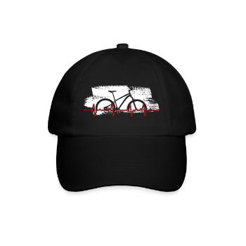 Bike Heartbeat Grafik - Baseballkappe - Schwarz/Schwarz - Vorne