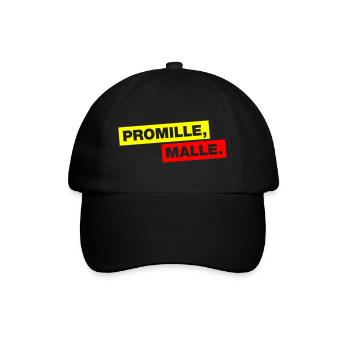 Promille, Malle - Baseballkappe - Schwarz/Schwarz - Vorne