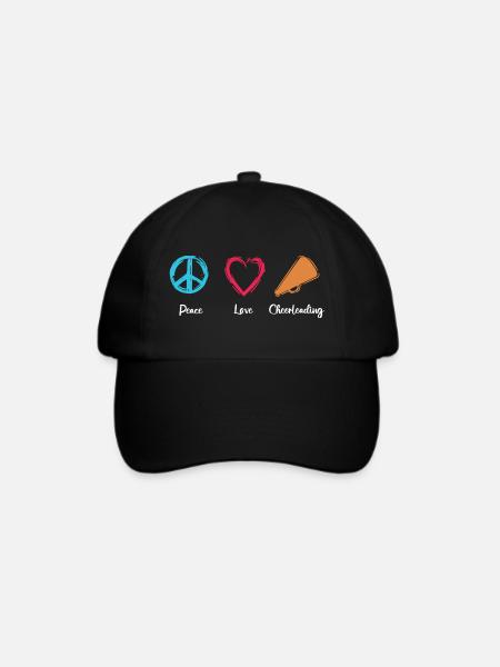 Frieden Liebe Cheerleading - Baseballkappe - Schwarz/Schwarz