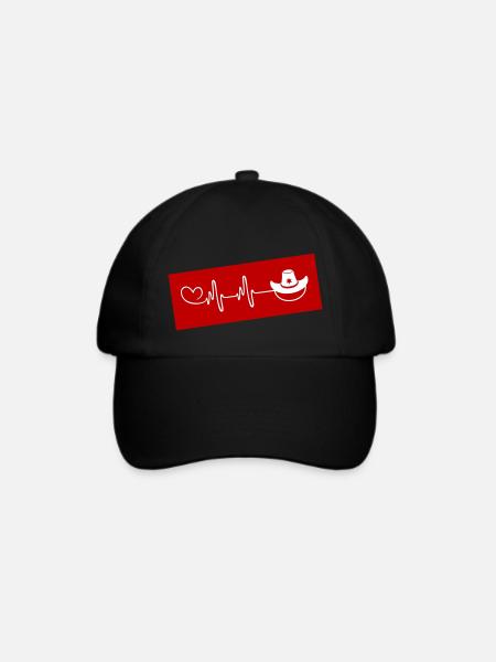 Cowboy western Herzschlag - Baseballkappe - Schwarz/Schwarz