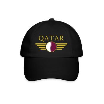 Ich liebe Katar, Eleganz Stil Design T-Shirt - Baseballkappe - Schwarz/Schwarz - Vorne