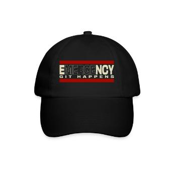 Nerd geek emergency git happens - Baseballkappe - Schwarz/Schwarz - Vorne