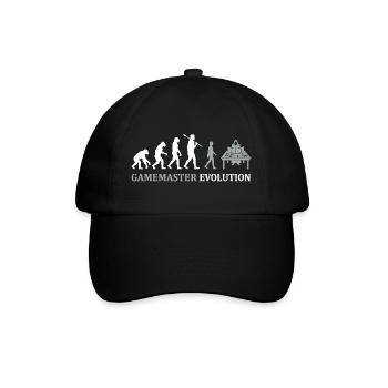 Gamemaster Evolution – Tabletop RPG Design - Baseballkappe - Schwarz/Schwarz - Vorne