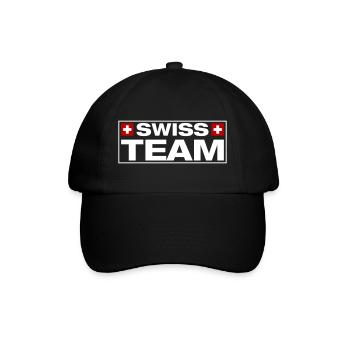 Team Swiss Schweiz - Baseballkappe - Schwarz/Schwarz - Vorne