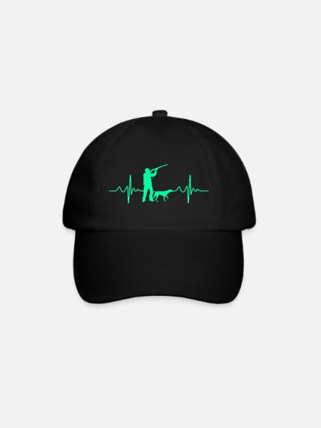 Herzschlag Jäger Jagd - Baseballkappe - Schwarz/Schwarz