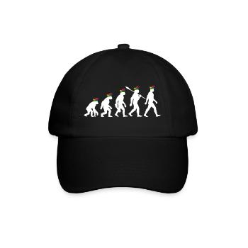 Homo Karnevalis | Evolution der Narren, Fastnacht - Baseballkappe - Schwarz/Schwarz - Vorne