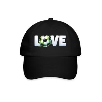 Liebe zum Design von Rundballen im Fußball - Baseballkappe - Schwarz/Schwarz - Vorne