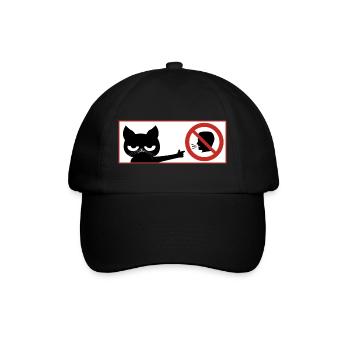 katze, hals Maul - Baseballkappe - Schwarz/Schwarz - Vorne