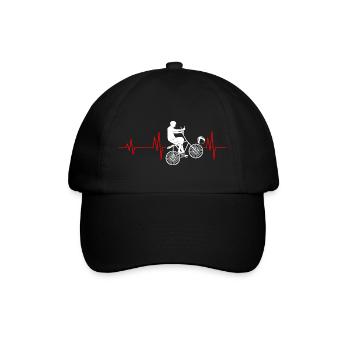 Radball Herzschlag Fahrradball Spieler - Baseballkappe - Schwarz/Schwarz - Vorne