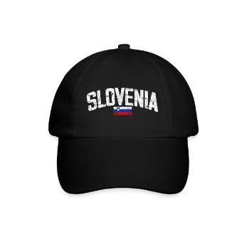 Slovenia - Grunge - National Flag - Slowenien - Baseballkappe - Schwarz/Schwarz - Vorne