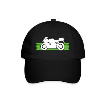 Motorrad fahren Motorradfahrer Motorradfahrerin - Baseballkappe - Schwarz/Schwarz - Vorne