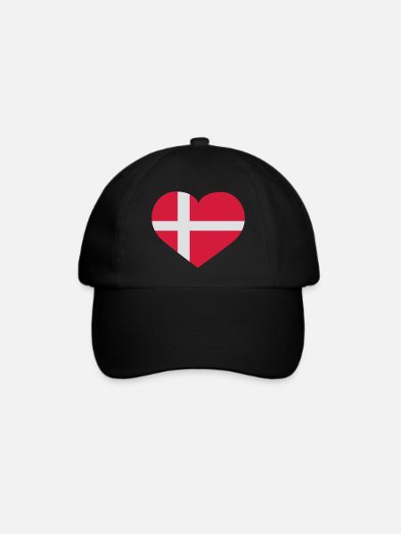 Skandinavien Herz - Baseballkappe - Schwarz/Schwarz
