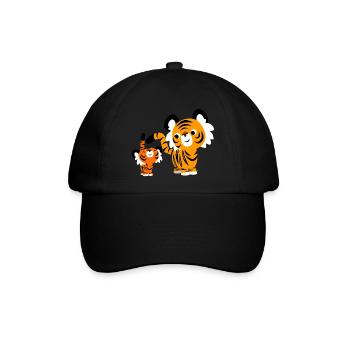 Kleine und große Tiger von Cheerful Madness!! - Baseballkappe - Schwarz/Schwarz - Vorne