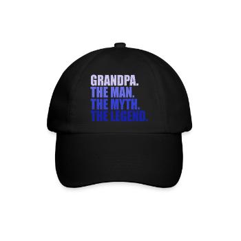 Opa Mann Mythos Legende Shirt Grandpa Geschenk - Baseballkappe - Schwarz/Schwarz - Vorne