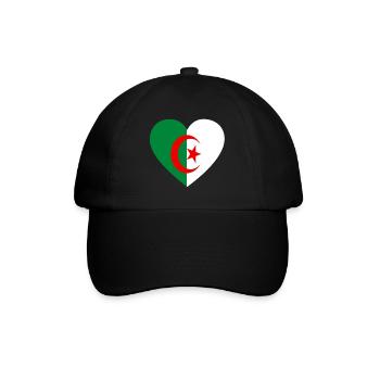 Love Liebe geschenk algeria algerien - Baseballkappe - Schwarz/Schwarz - Vorne