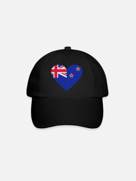 2541614 14657116 neuseeland - Baseballkappe - Schwarz/Schwarz
