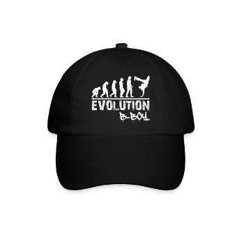 Breakdance Evolution B-Boy Breakdancer Geschenk - Baseballkappe - Schwarz/Schwarz - Vorne