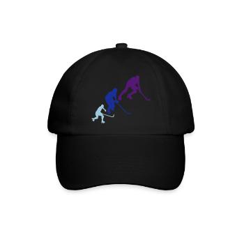 Eisbahn Hockey Silhouette Animation - Baseballkappe - Schwarz/Schwarz - Vorne
