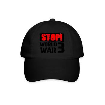 Stoppen Sie den 3. Weltkrieg - Baseballkappe - Schwarz/Schwarz - Vorne