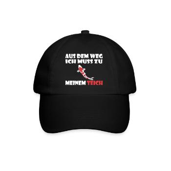 Aus dem Weg, ich muss zu meinem Teich - Baseballkappe - Schwarz/Schwarz - Vorne