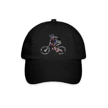 Mountainbike MTB bergab - Baseballkappe - Schwarz/Schwarz - Vorne